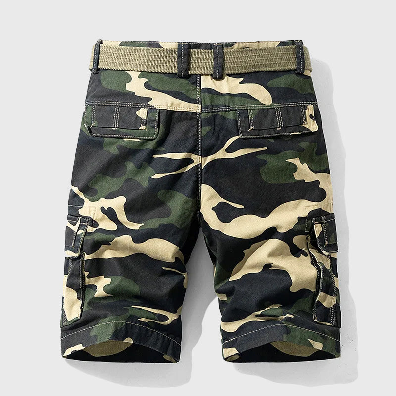 Edward Stone Camo Cargo Shorts with Belt