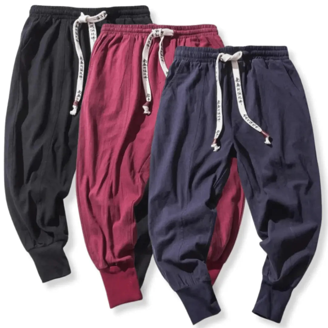 Kenji | Men’s Premium Cotton Blend Drop-Crotch Trousers