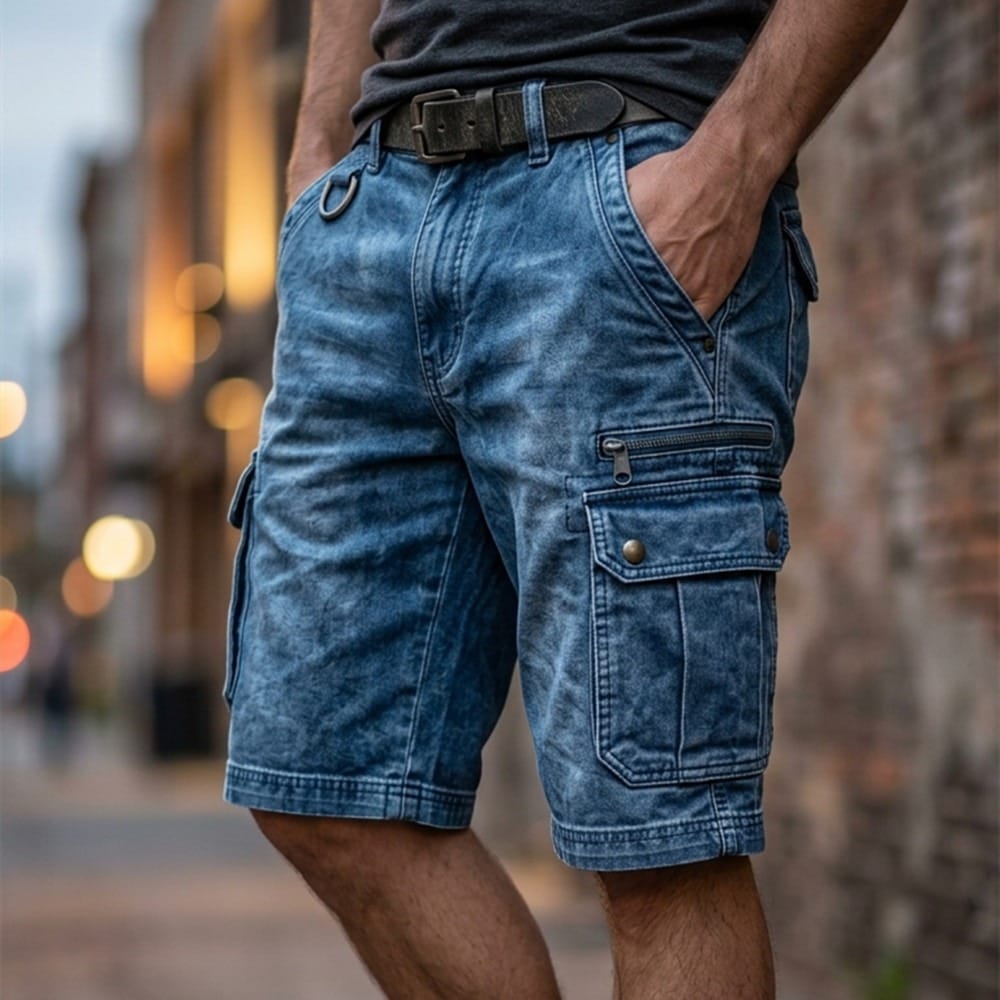 Unalik™ | Short cargo fonctionnel en denim