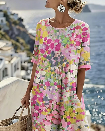 Flora | Robe midi fleurie décontractée