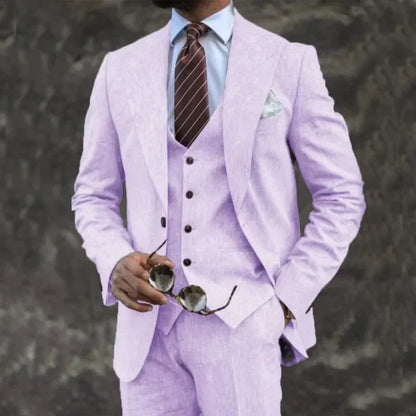 James | Men's Lightweight Three-Piece Suit with Notched Collar