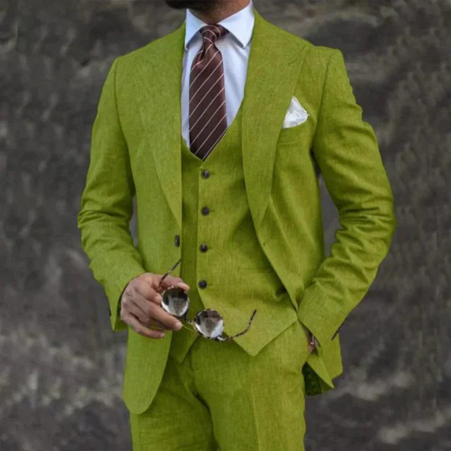 James | Men's Lightweight Three-Piece Suit with Notched Collar