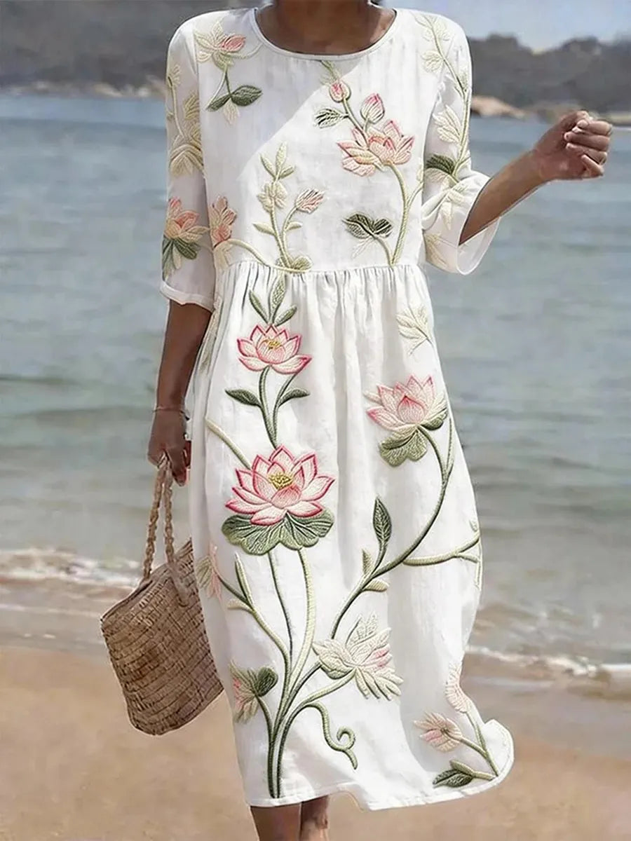 Angélique – Robe décontractée à imprimé floral