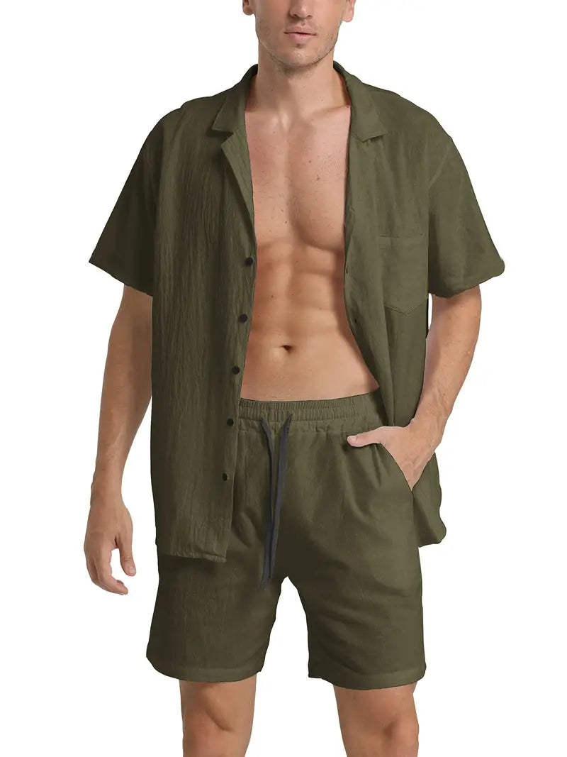John | Men's Breathable Linen Shirt and Pants Set