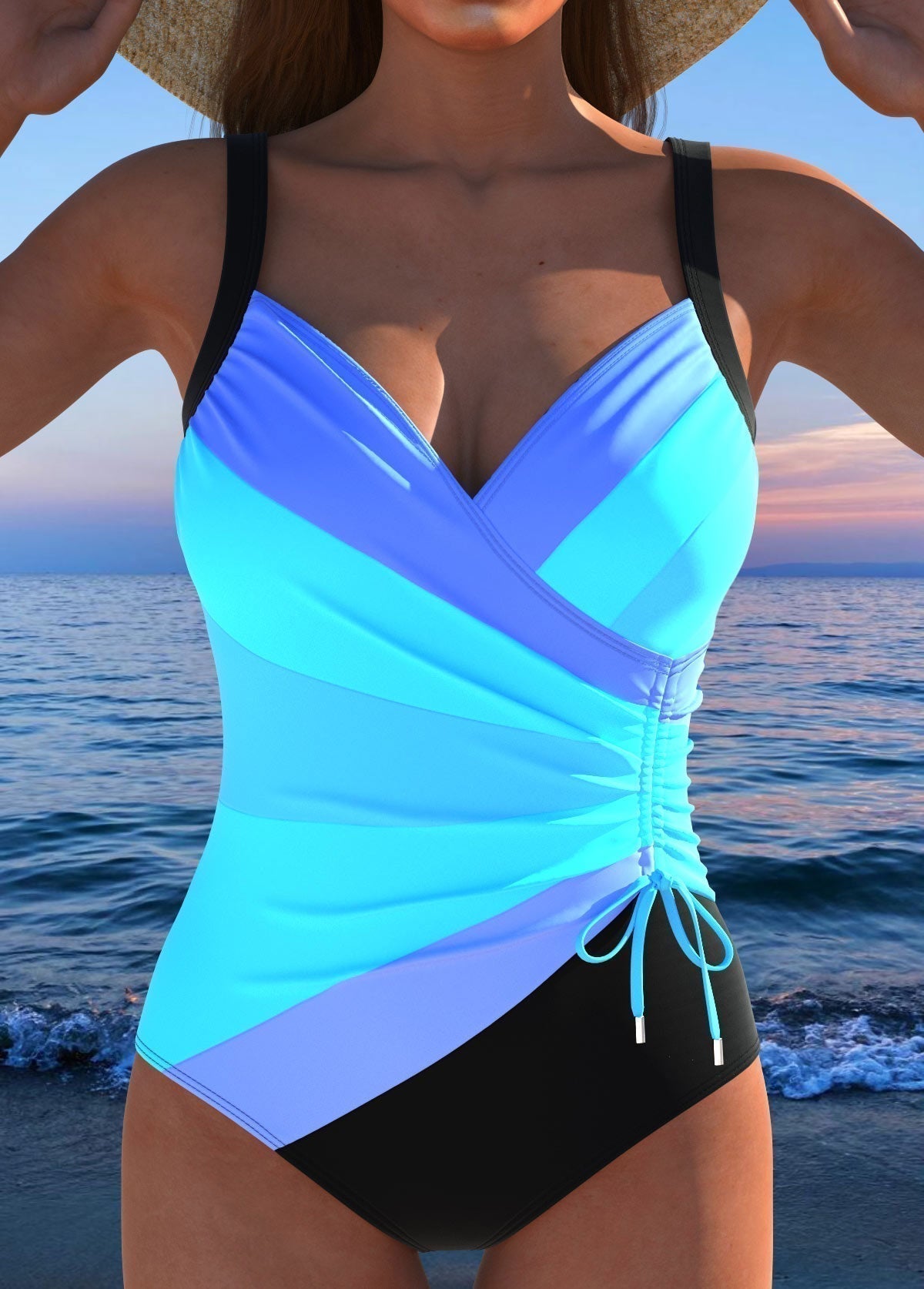 Juliette | Maillot de bain enveloppant luxueux avec imprimé coloré