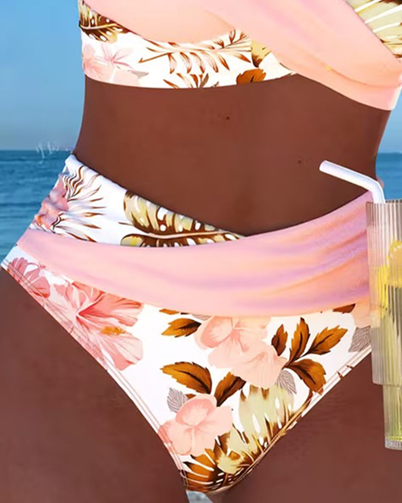Julia | Bikini Contrast Fleurie Divisé