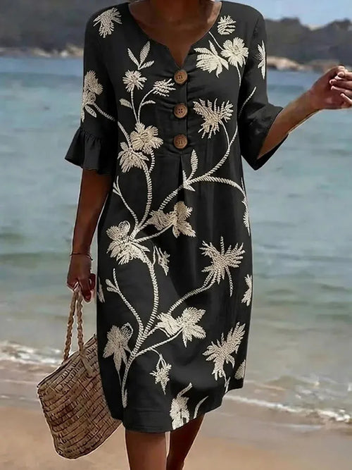 Coralie – Robe décontractée à imprimé floral