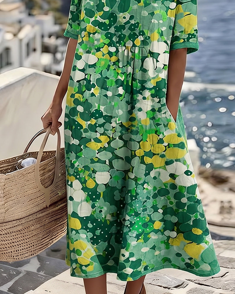 Flora | Robe midi fleurie décontractée