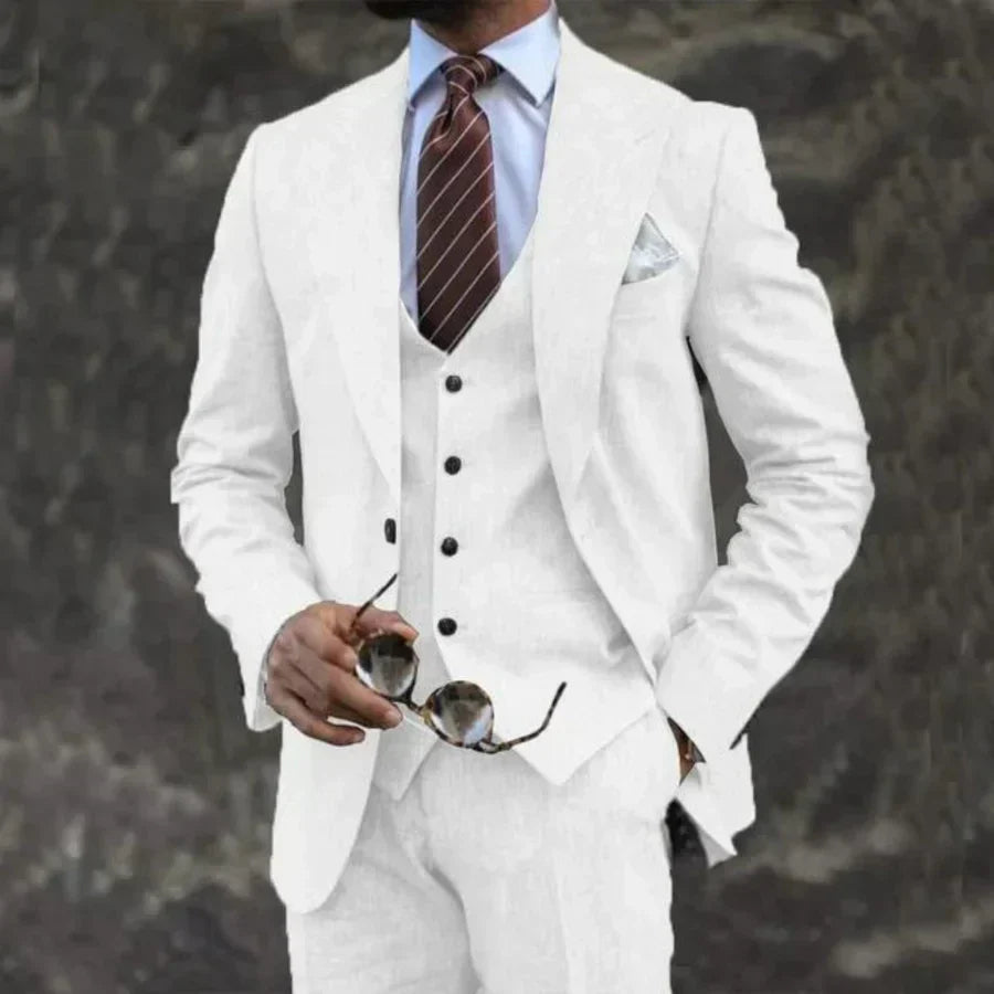 James | Men's Lightweight Three-Piece Suit with Notched Collar