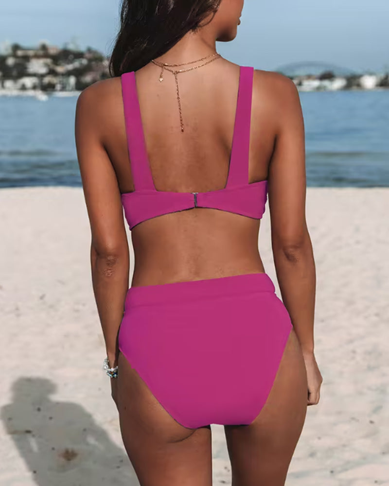 Hilda | Maillot de bain uni à col haut