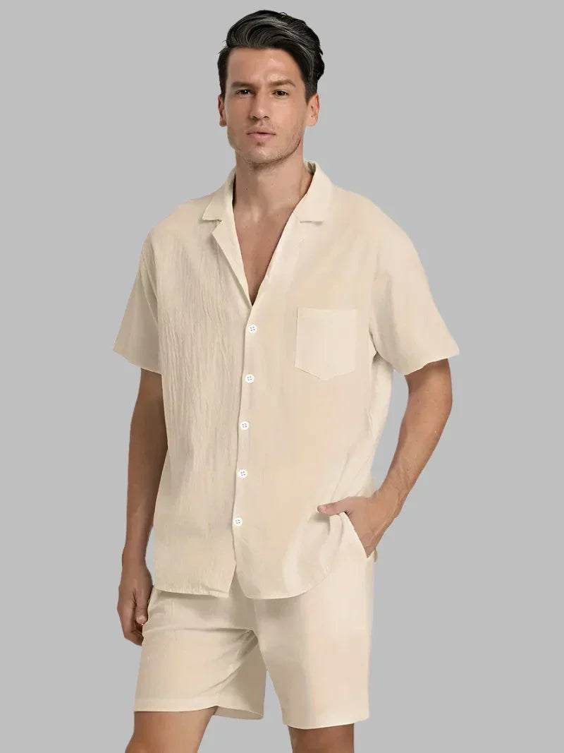 John | Men's Breathable Linen Shirt and Pants Set