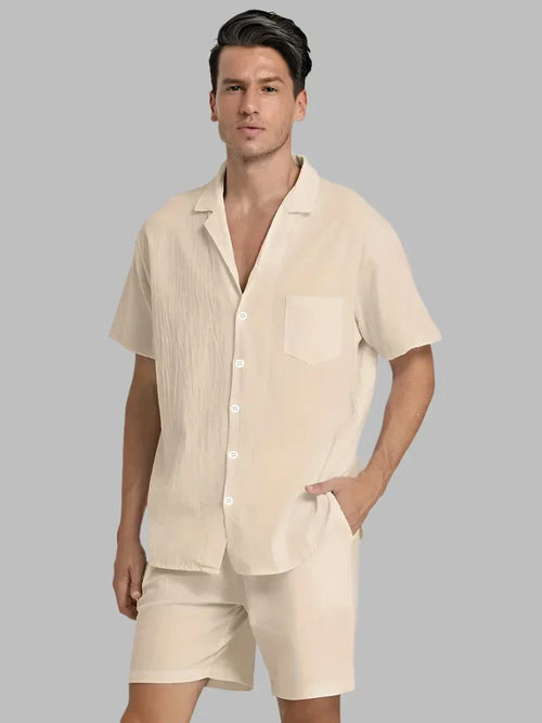 John | Men's Breathable Linen Shirt and Pants Set