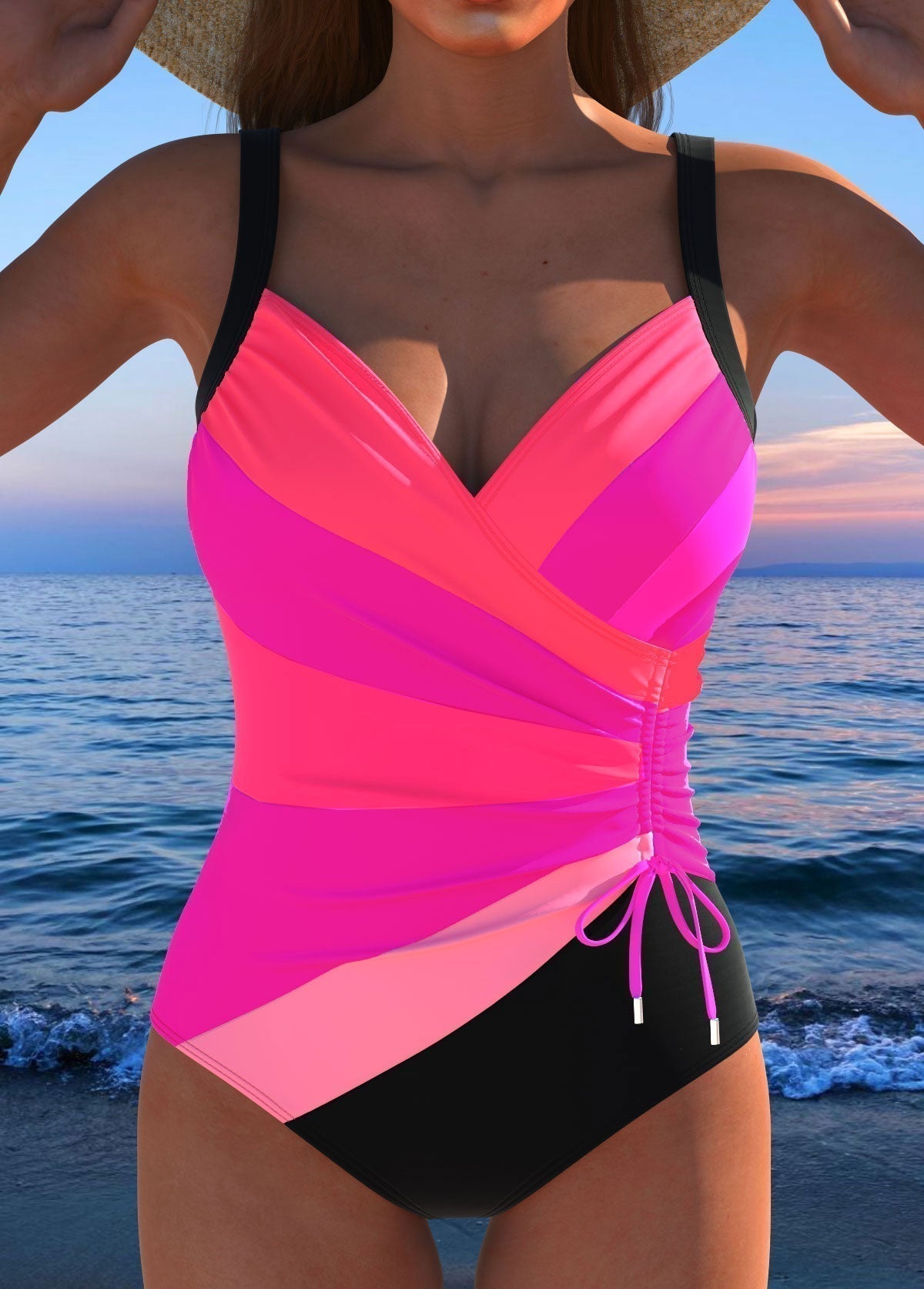 Juliette | Maillot de bain enveloppant luxueux avec imprimé coloré