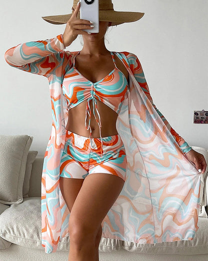 Manon | Ensemble de bikini 3 pièces avec imprimé