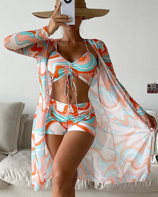 Manon | Ensemble de bikini 3 pièces avec imprimé