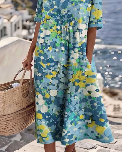 Flora | Robe midi fleurie décontractée