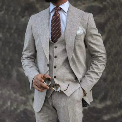 James | Men's Lightweight Three-Piece Suit with Notched Collar