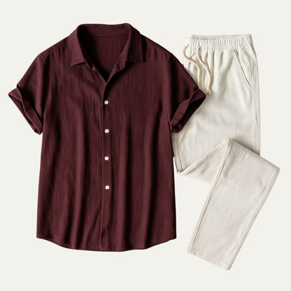Amalfi | Men's Linen Shirt and Drawstring Pants Outfit