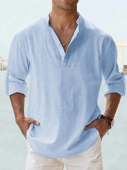 Benzon | Men's Casual Long-Sleeve Summer Shirt