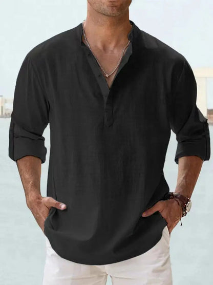 Benzon | Men's Casual Long-Sleeve Summer Shirt