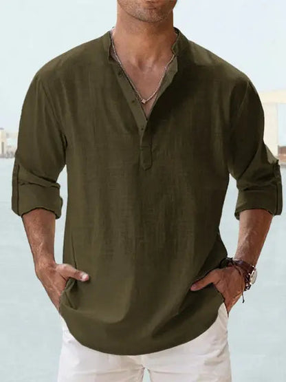 Benzon | Men's Casual Long-Sleeve Summer Shirt