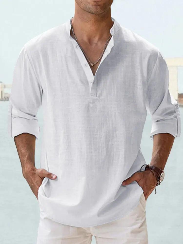 Benzon | Men's Casual Long-Sleeve Summer Shirt