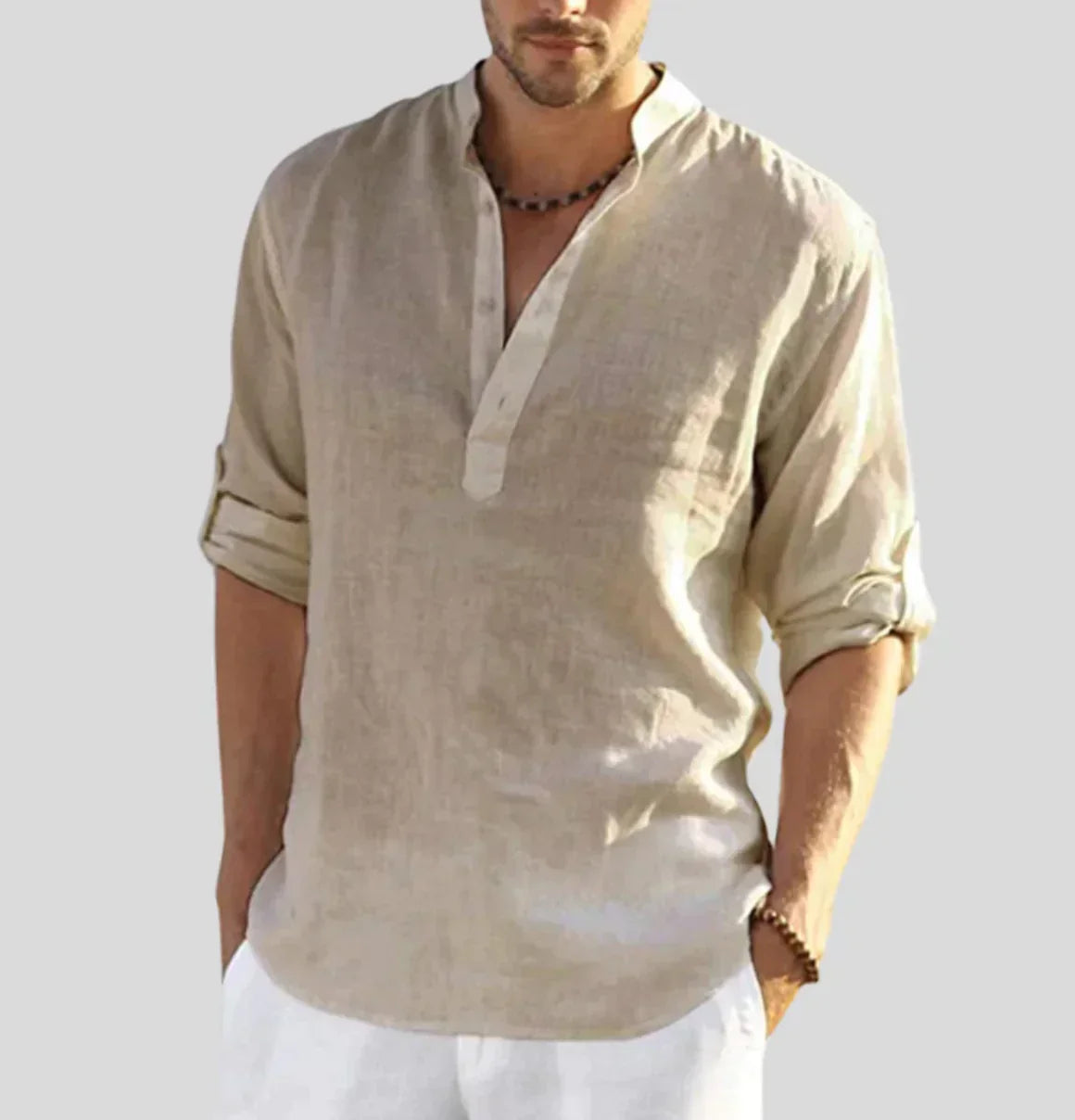 James | Men's Elegant Linen Collar Shirt