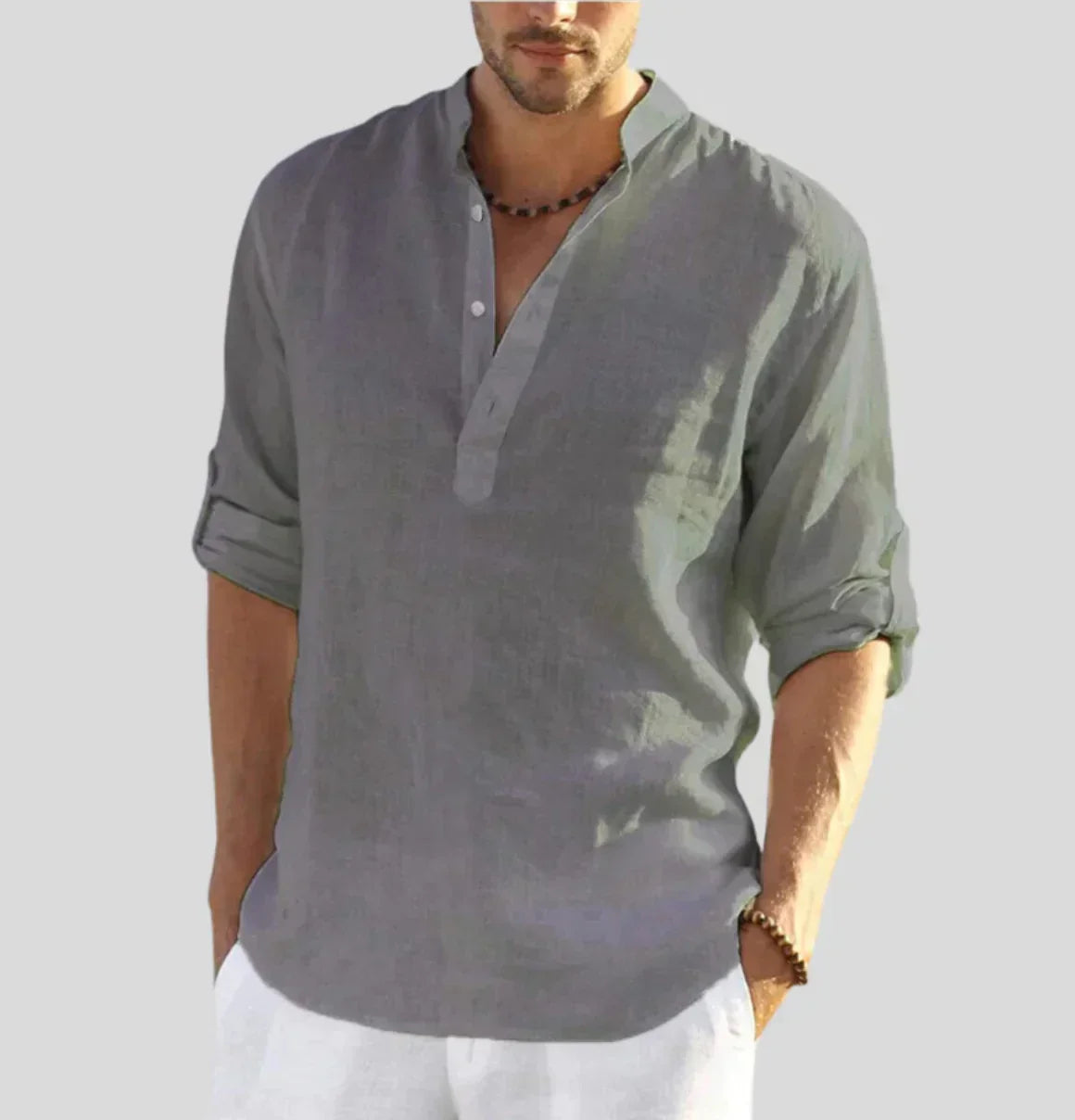 James | Men's Elegant Linen Collar Shirt
