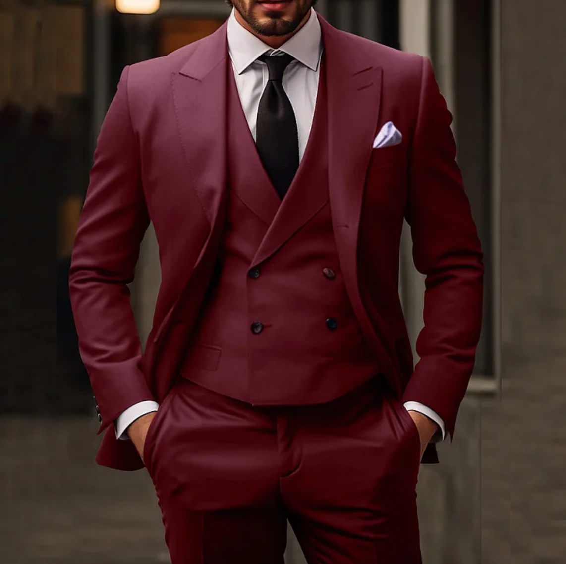 John | Men's 3-Piece Suit with Blazer, Vest, and Trousers