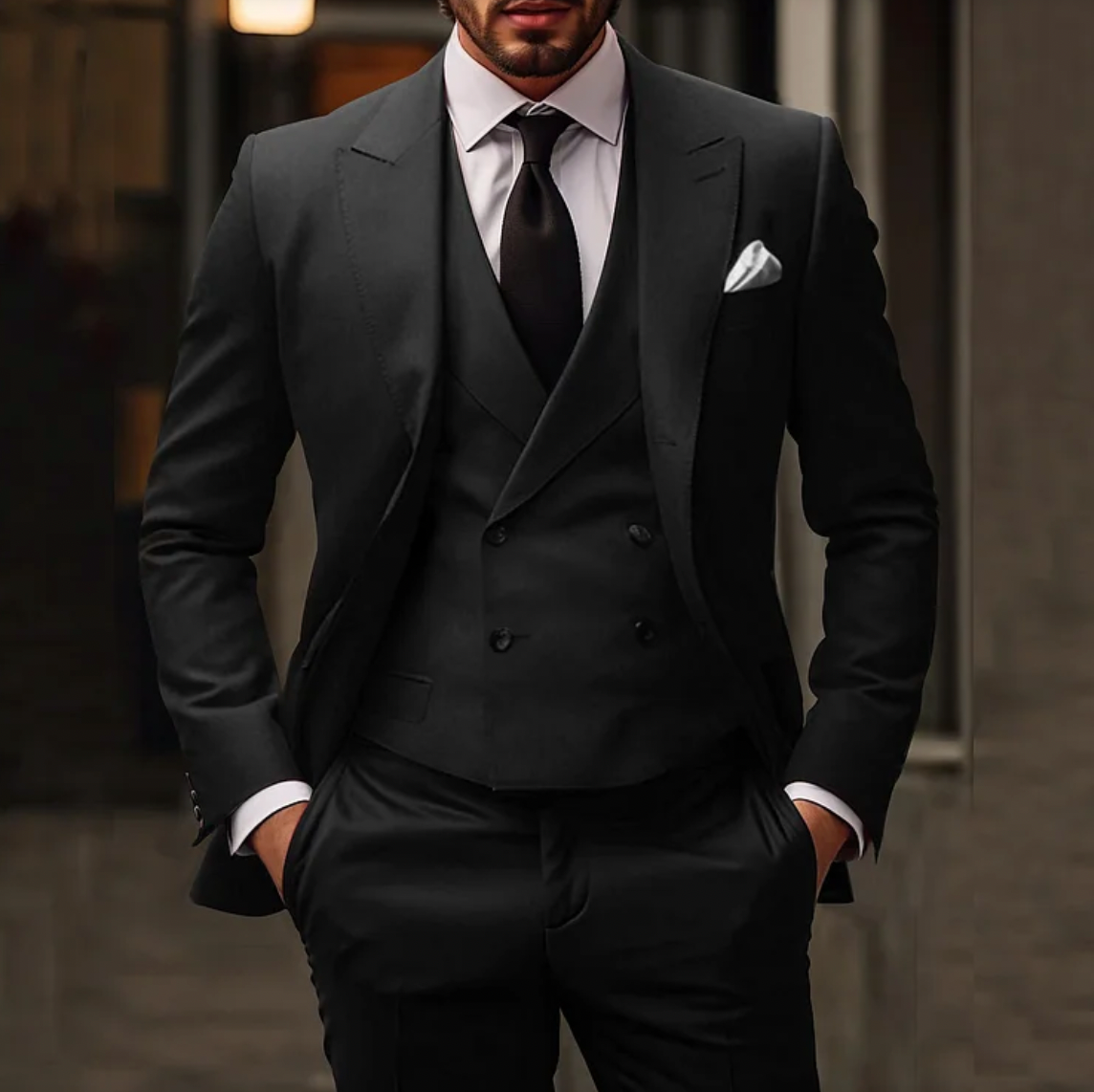 John | Men's 3-Piece Suit with Blazer, Vest, and Trousers