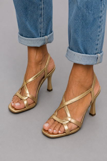 Elisabetta | Sandales d'Été Dorées Charme