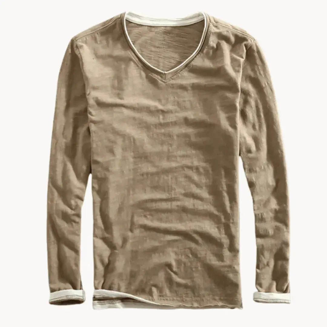 Corvino | Men's Cotton Shirt with Contrast Trim