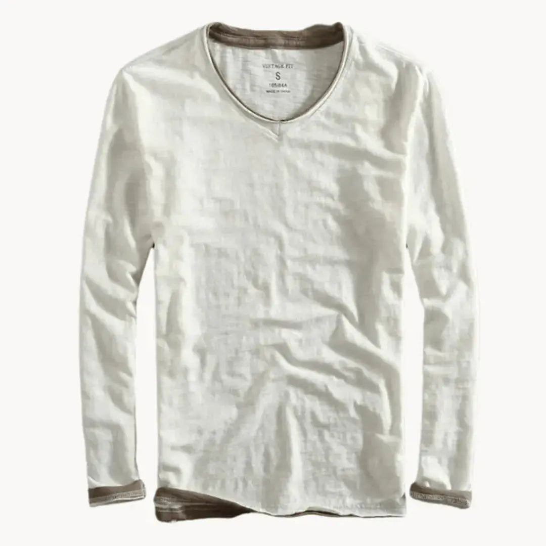 Corvino | Men's Cotton Shirt with Contrast Trim