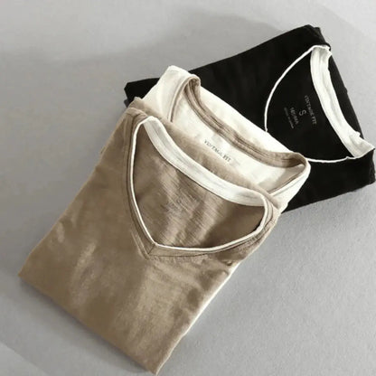 Corvino | Men's Cotton Shirt with Contrast Trim