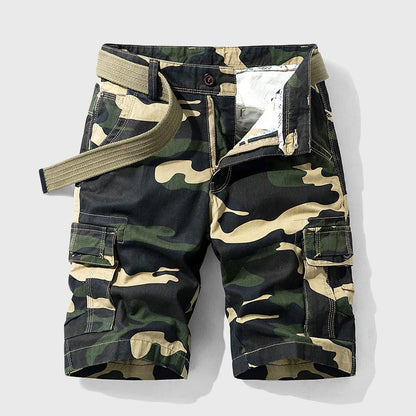Edward Stone Camo Cargo Shorts with Belt