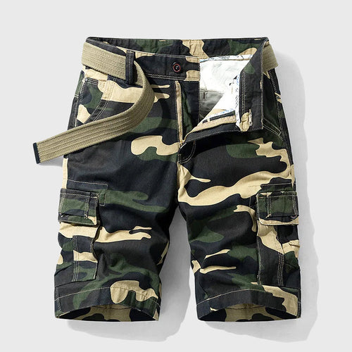 Edward Stone Camo Cargo Shorts with Belt