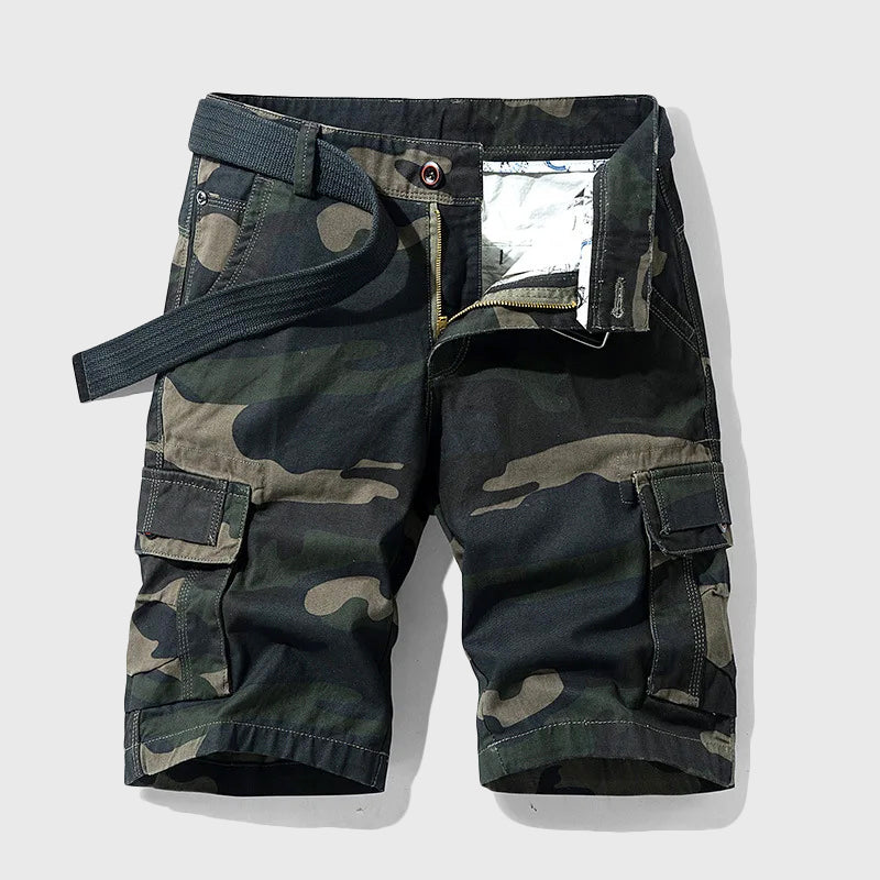 Edward Stone Camo Cargo Shorts with Belt