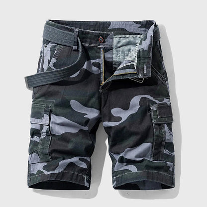 Edward Stone Camo Cargo Shorts with Belt