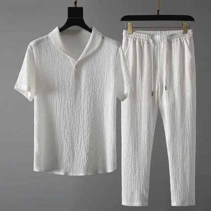 Edward Stone Textured Short Sleeve Set