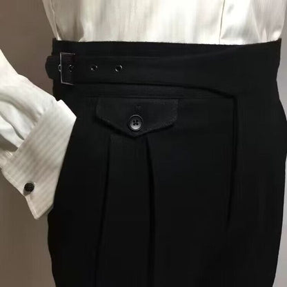 James | Men's Elegant Wool Trousers with Belt