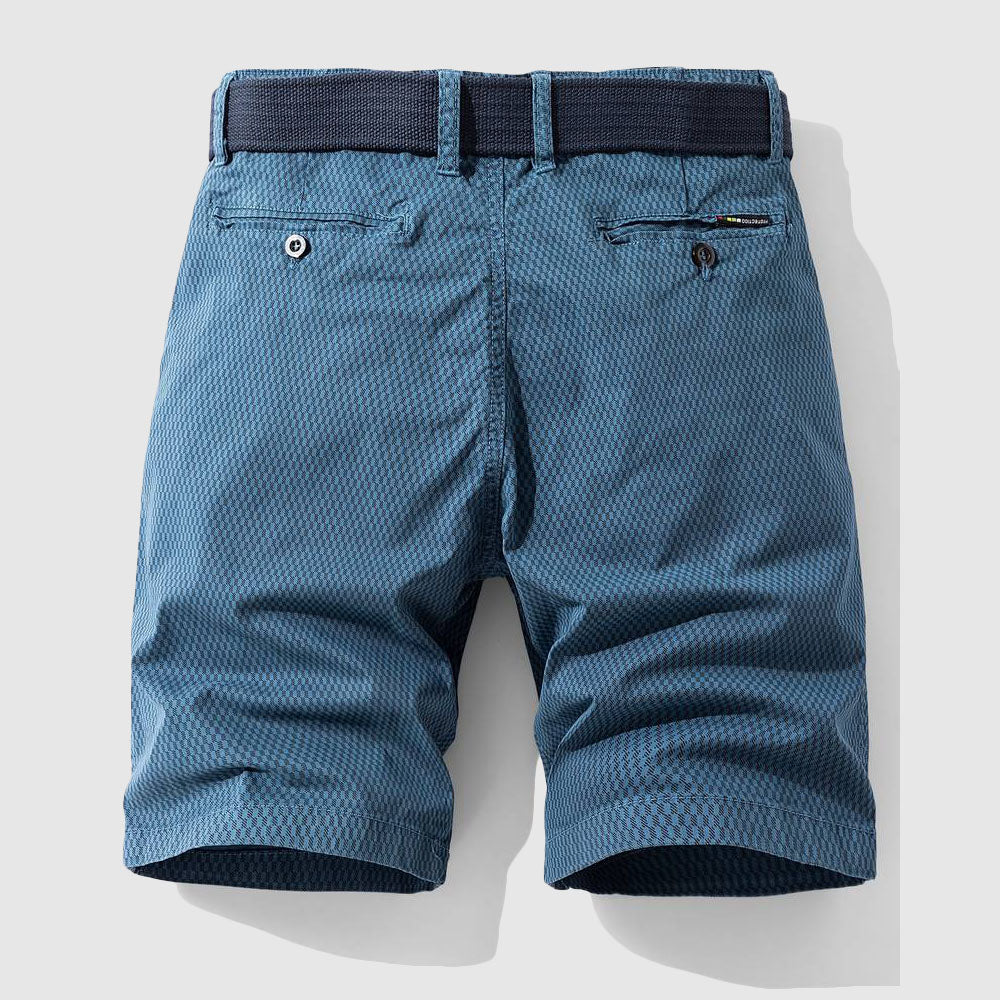 Louis Morel Patterned Casual Shorts with Belt
