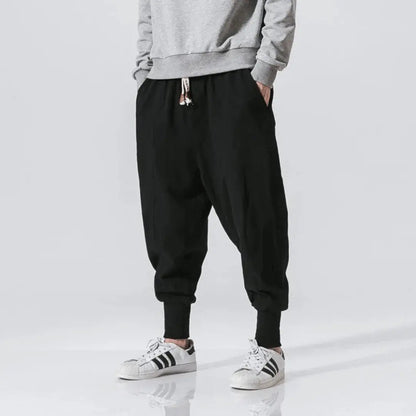 Kenji | Men’s Premium Cotton Blend Drop-Crotch Trousers