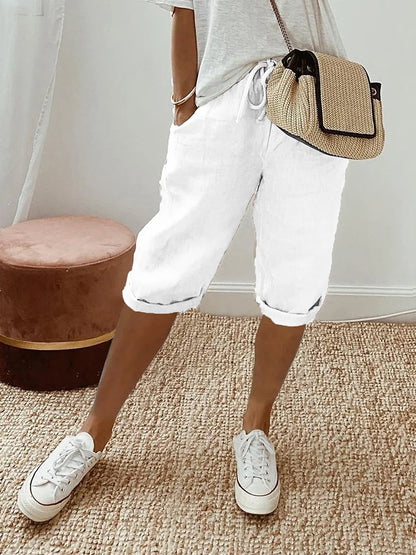 Laluna | Short femme en coton et lin