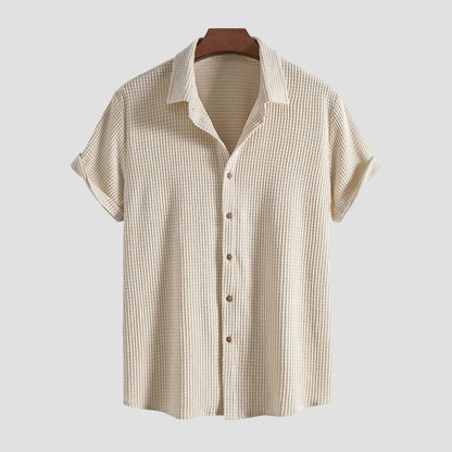 Louis Morel Casual Button-Up and Drawstring Shorts Set