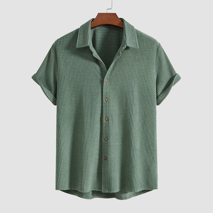 Louis Morel Casual Button-Up and Drawstring Shorts Set