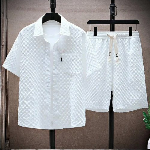 Louis Morel Casual Two-Piece Shirt and Shorts Outfit