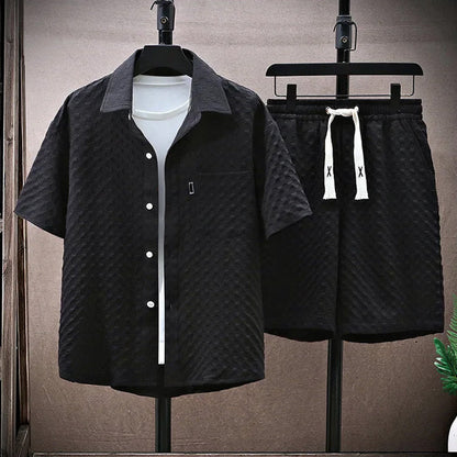 Louis Morel Casual Two-Piece Shirt and Shorts Outfit
