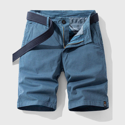 Louis Morel Patterned Casual Shorts with Belt