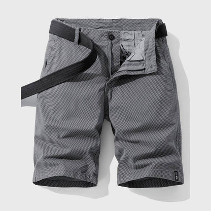 Louis Morel Patterned Casual Shorts with Belt