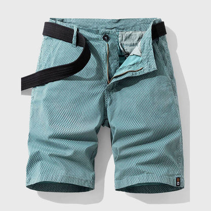 Louis Morel Patterned Casual Shorts with Belt